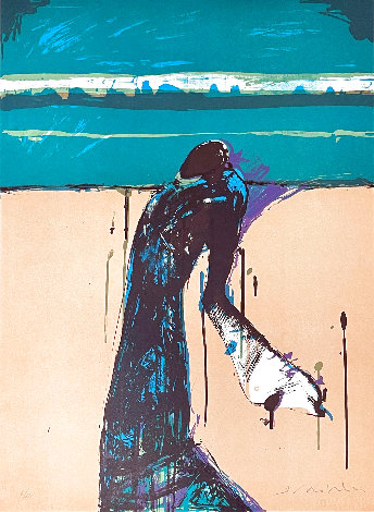 From Barcelona Portraits Suite: Portrait of a Dream 1982 - Hand Signed Limited Edition Print - Fritz Scholder