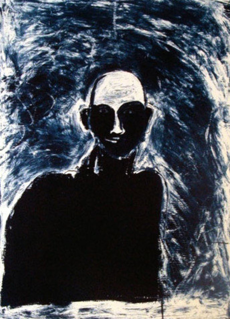 Blue Portrait 1991 Limited Edition Print by Fritz Scholder Blue Portrait 1991 Limited Edition Print by Fritz Scholder