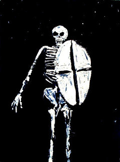 Skeleton With Shield 1986 Limited Edition Print - Fritz Scholder Skeleton With Shield 1986 Limited Edition Print - Fritz Scholder