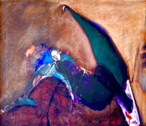 Possession with Broken Wing 1989 30x40 - Huge Painting Original Painting - Fritz Scholder
