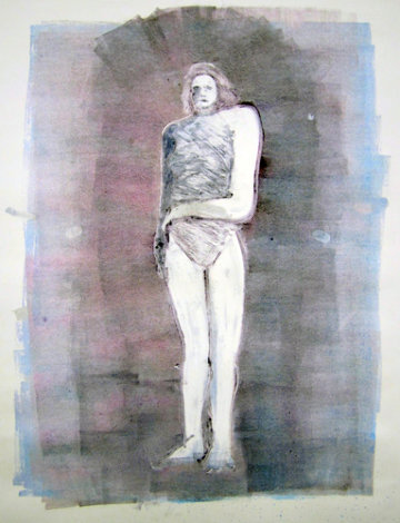 Mystery Woman Series, #2 Unique Monotype 1990 41x30 Works on Paper (not prints) - Fritz Scholder