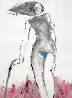 Mystery Woman 1 Unique Monotype 1992 30x22 Works on Paper (not prints) by Fritz Scholder - 1