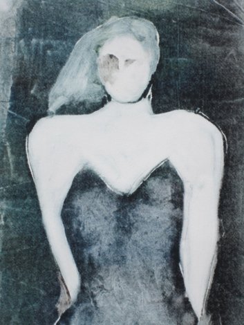Mystery Woman Series, #4 Unique Monotype 1990 30x22 Works on Paper (not prints) - Fritz Scholder