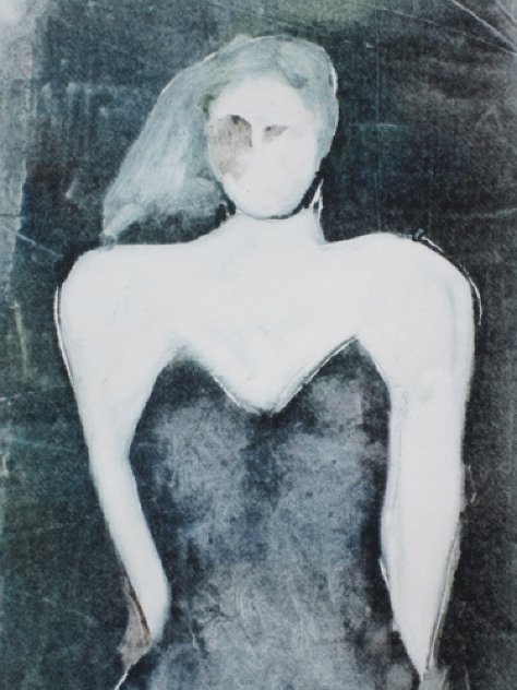 Mystery Woman Series, #4 Unique Monotype 1990 30x22 Works on Paper (not prints) by Fritz Scholder