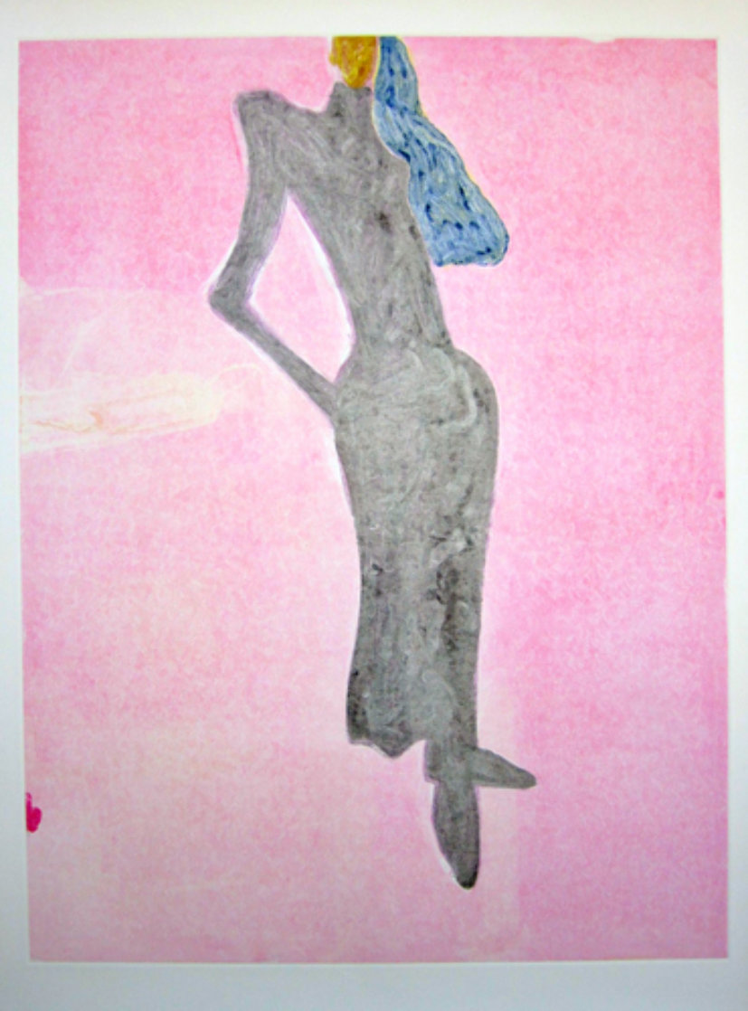 Mystery Woman Series, #5 Monotype 1986 41x31 Works on Paper (not prints) by Fritz Scholder