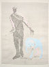 Man and Dog Unique Monotype 1992 41x30 Works on Paper (not prints) by Fritz Scholder - 1