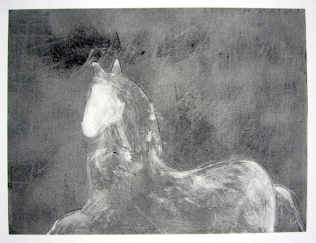 Dream Horse Series, Unique #1 Monotype 1986 30x40 - Huge Works on Paper (not prints) by Fritz Scholder