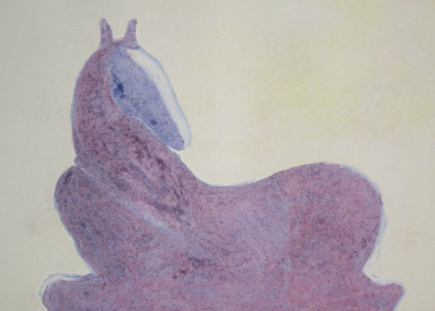 Dream Horse Series, #2  Unique Monotype 1986 30x41 Works on Paper (not prints) by Fritz Scholder