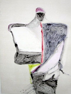 Portrait with Suit Series, #1 Monotype 1983 40x30 Works on Paper (not prints) - Fritz Scholder