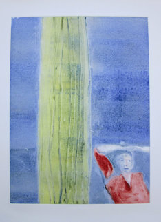 Mystery Woman with Cactus Monotype 1987 30x22 Works on Paper (not prints) - Fritz Scholder Mystery Woman with Cactus Monotype 1987 30x22 Works on Paper (not prints) - Fritz Scholder