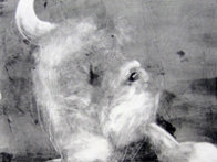 Bull Monotype 1993 30x22 Works on Paper (not prints) by Fritz Scholder - 1