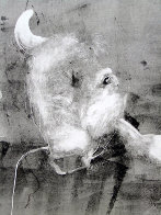 Bull Monotype 1993 30x22 Works on Paper (not prints) by Fritz Scholder - 2