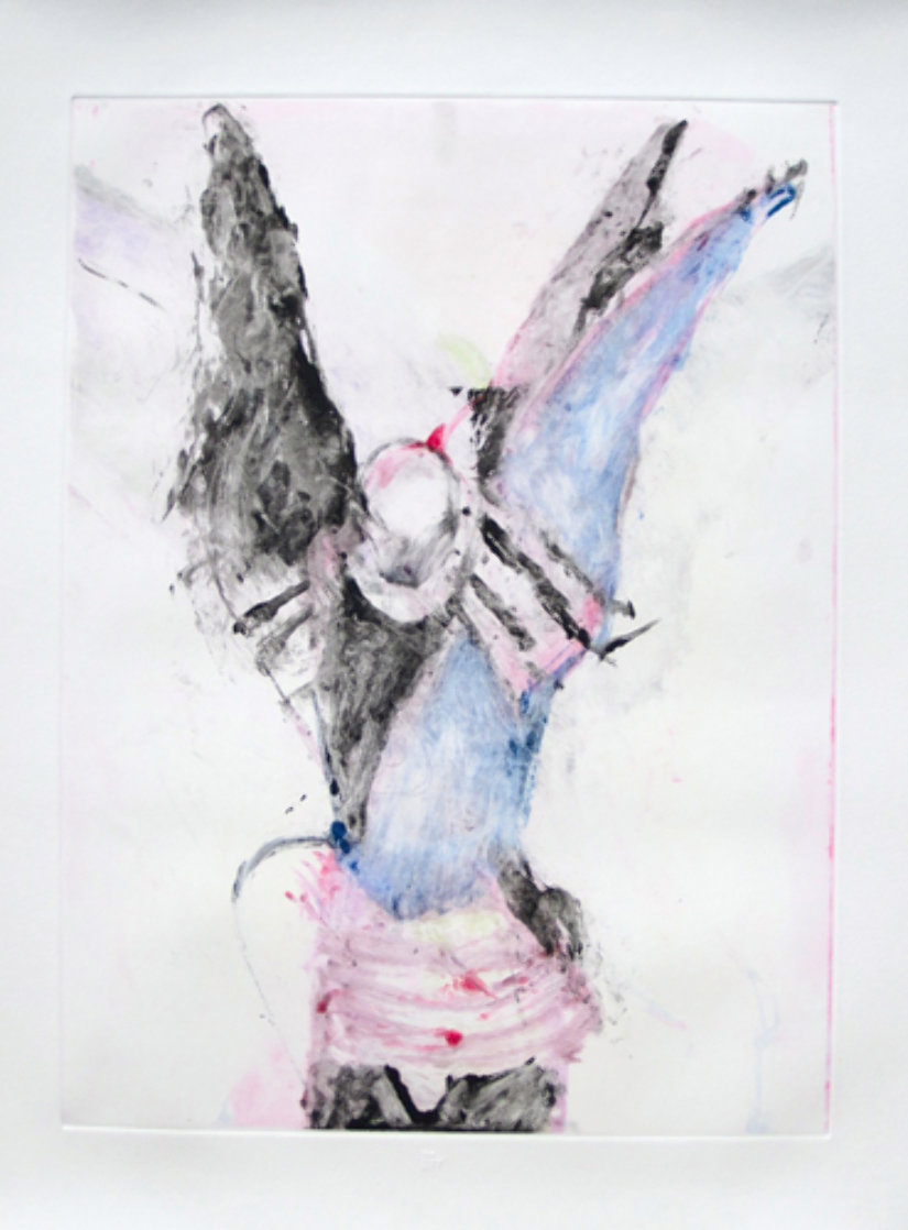 Winged Shaman Monotype 1993 30x22 Works on Paper (not prints) by Fritz Scholder