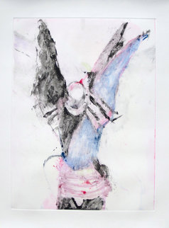 Winged Shaman Monotype 1993 30x22 Works on Paper (not prints) - Fritz Scholder