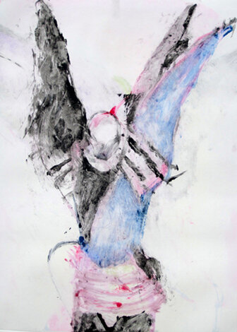 Winged Shaman Monotype 1993 Works on Paper (not prints) - Fritz Scholder