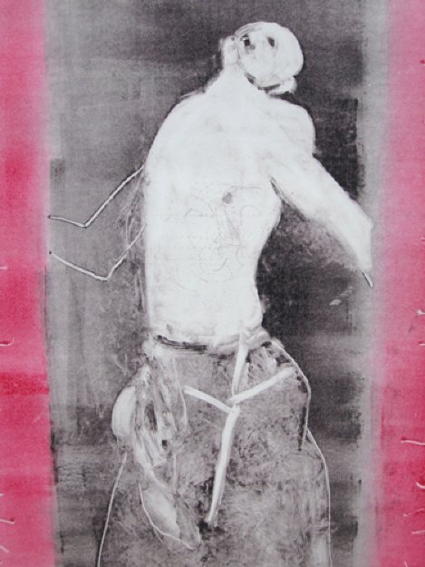 Martyr Series Monotype 1993 30x22 Works on Paper (not prints) - Fritz Scholder
