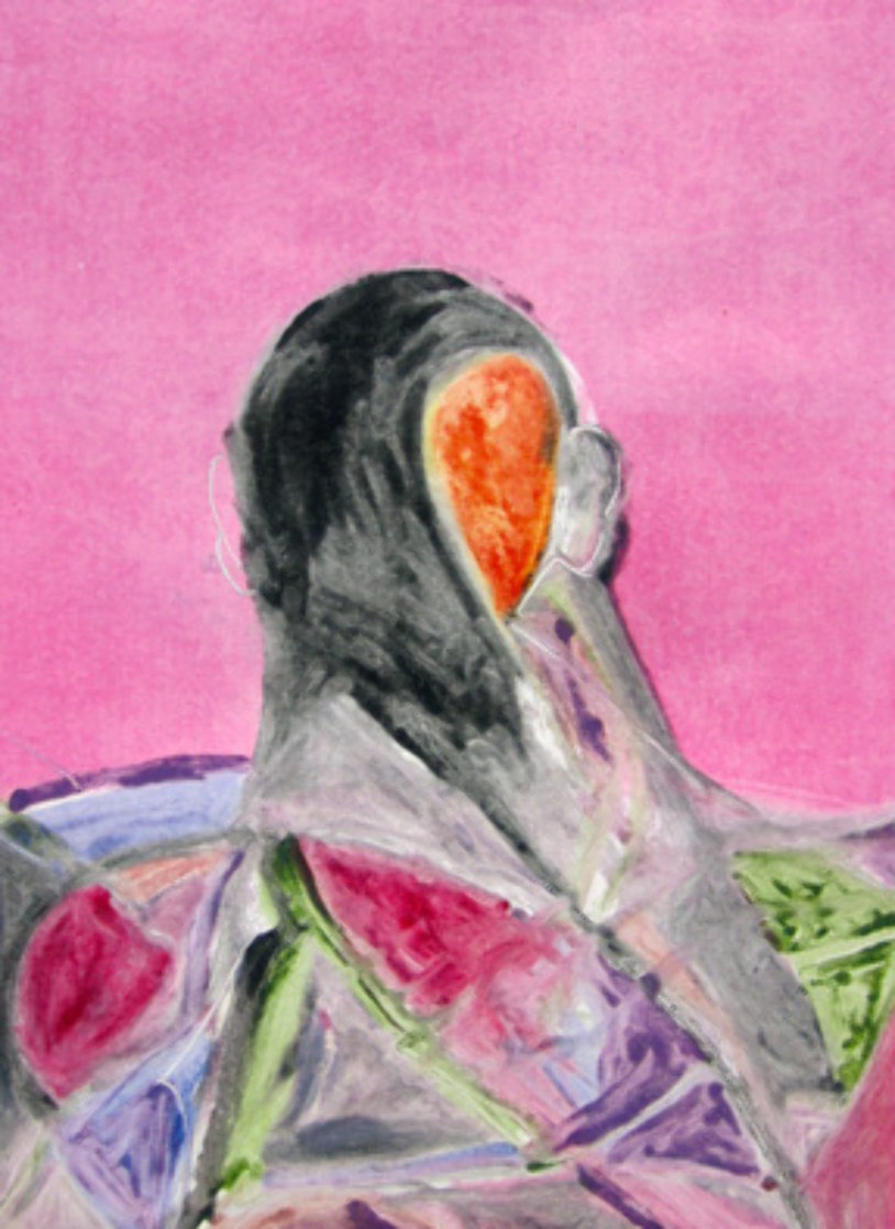 Entity Series #2 Monotype 1986 30x22 Works on Paper (not prints) by Fritz Scholder Entity Series #2 Monotype 1986 30x22 Works on Paper (not prints) by Fritz Scholder