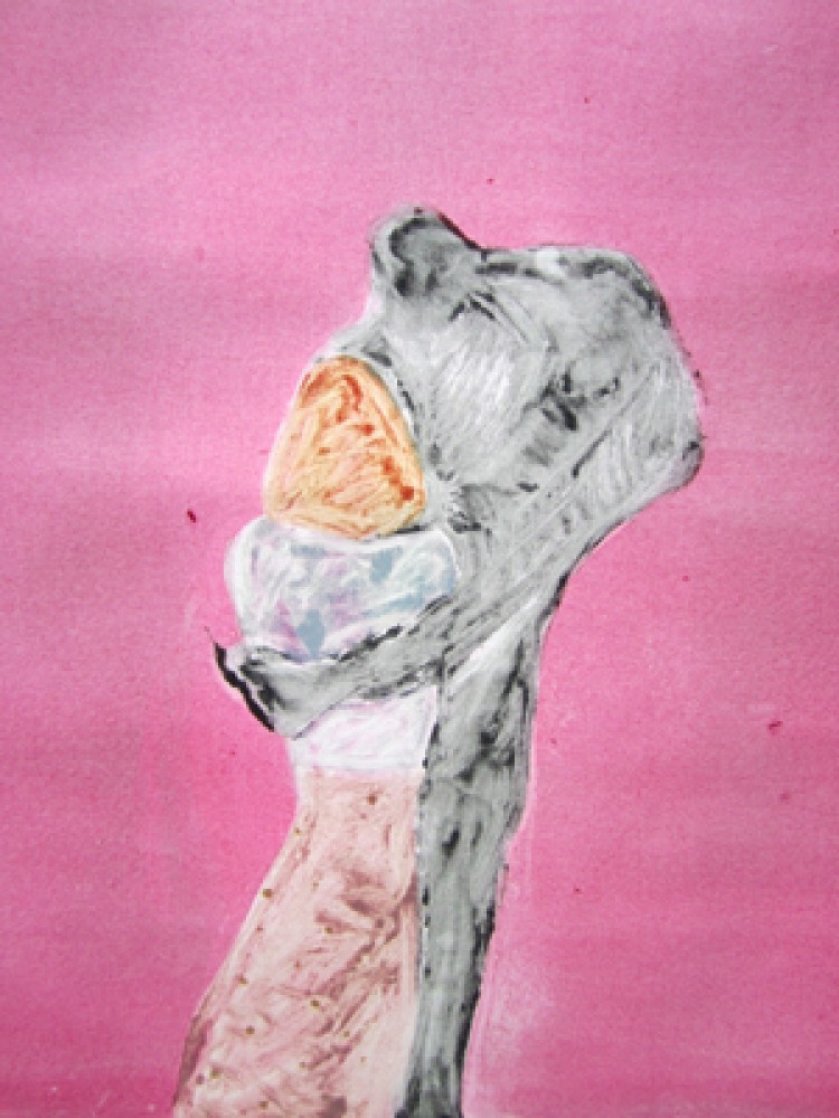 Monster Love Series, #1 Monotype 1986 30x22 Works on Paper (not prints) by Fritz Scholder Monster Love Series, #1 Monotype 1986 30x22 Works on Paper (not prints) by Fritz Scholder