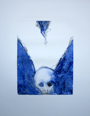 Death Angel Series, #2 Monoprint 1987 40x31 Works on Paper (not prints) - Fritz Scholder