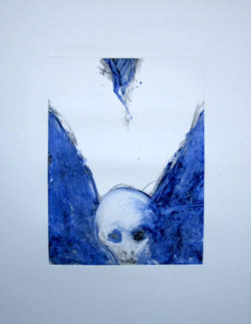 Death Angel Series, #2 Monoprint 1987 40x31 Works on Paper (not prints) by Fritz Scholder