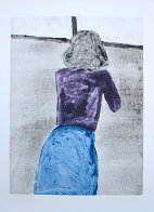 Bending Over Monoprint 1990 30x22 Works on Paper (not prints) by Fritz Scholder - 2 Bending Over Monoprint 1990 30x22 Works on Paper (not prints) by Fritz Scholder - 2