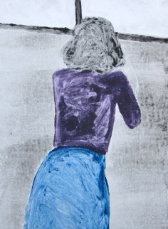 Bending Over Monoprint 1990 30x22 Works on Paper (not prints) - Fritz Scholder Bending Over Monoprint 1990 30x22 Works on Paper (not prints) - Fritz Scholder
