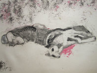 Massacred Indian With Dog Monotype 1993 30x41 Works on Paper (not prints) by Fritz Scholder - 1 Massacred Indian With Dog Monotype 1993 30x41 Works on Paper (not prints) by Fritz Scholder - 1