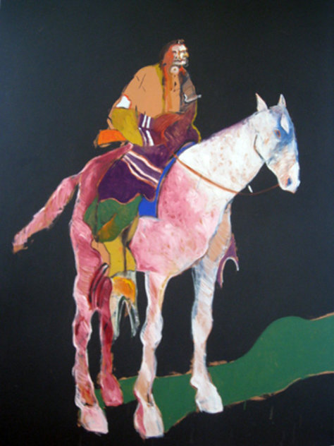 Indian on White Horse 1978 Original Painting by Fritz Scholder