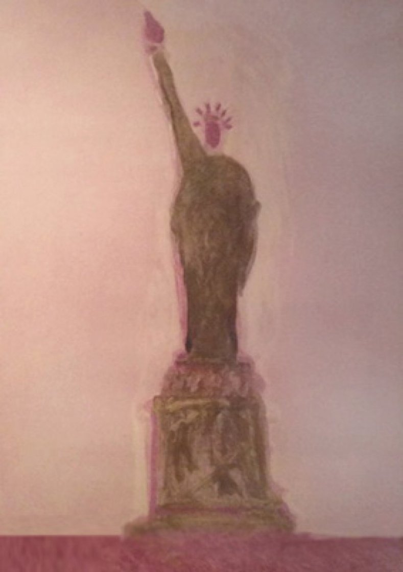 Statue of Liberty Unique Monotype 30x39 Works on Paper (not prints) by Fritz Scholder Statue of Liberty Unique Monotype 30x39 Works on Paper (not prints) by Fritz Scholder