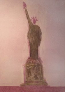 Statue of Liberty Unique Monotype 30x39 Works on Paper (not prints) - Fritz Scholder Statue of Liberty Unique Monotype 30x39 Works on Paper (not prints) - Fritz Scholder
