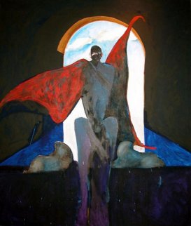 Possession With Clouds 1989 81x69 Huge Original Painting - Fritz Scholder Possession With Clouds 1989 81x69 Huge Original Painting - Fritz Scholder