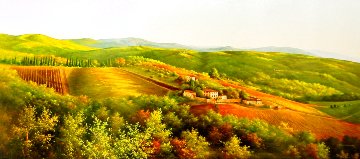 Toscana Landscape 2019 28x59 - Huge Original Painting - Heinz Scholnhammer