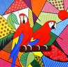 Parrots 2022 32x32 Original Painting by Heinz Scholnhammer - 0