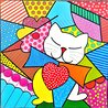 Cat 2022 24x24 Original Painting by Heinz Scholnhammer - 1