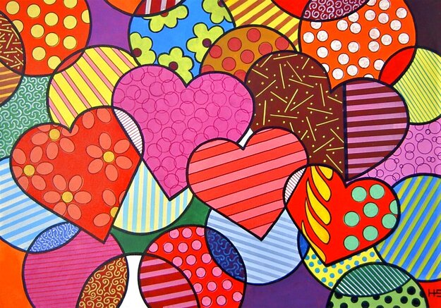 Hearts 2022 Acrylic on Canvas by Heinz Scholnhammer - For Sale on