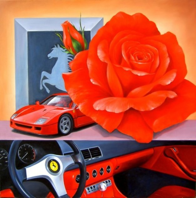 Ferrari 2013 39x39 Original Painting by Heinz Scholnhammer