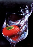 Strawberry in Glass 2010 27x19 Original Painting by Heinz Scholnhammer - 1 Strawberry in Glass 2010 27x19 Original Painting by Heinz Scholnhammer - 1