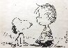 Linus and Snoopy 15x19 Drawing by Charles Schulz - 0