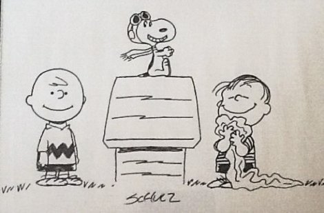 Untitled Drawing 1970 31x24 Drawing - Charles Schulz