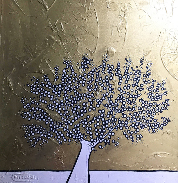 Golden Money Tree 2010 59x59 Huge Original Painting by Richard Scott