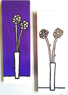 Untitled (Floral Paintings), Set of 2 2002 35x11 Original Painting - Richard Scott Untitled (Floral Paintings), Set of 2 2002 35x11 Original Painting - Richard Scott