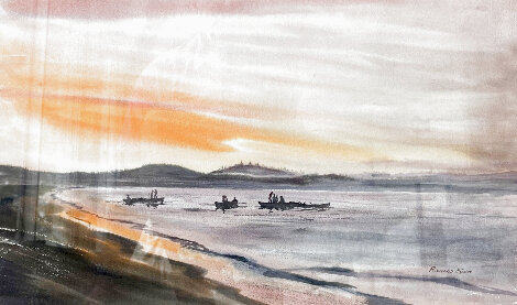 Untitled Seascape Watercolor 1980 23x30 Watercolor - Richard Scott