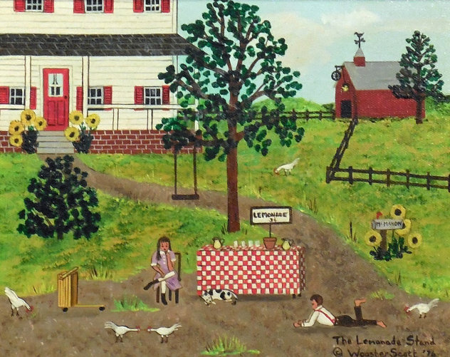 Lemonade Stand - Painting  1976 14x16 Original Painting by Jane Wooster Scott