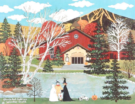 Ghosts And Goblins (Halloween) Sun Valley,  Idaho Limited Edition Print - Jane Wooster Scott