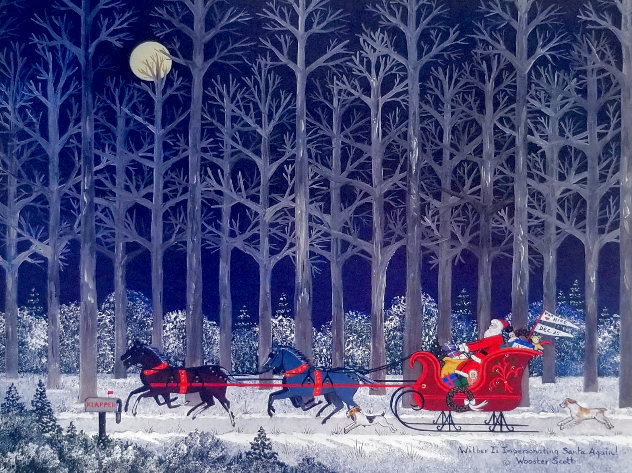 Wilbur is Impersonating Santa Again! AP - Christmas Limited Edition Print by Jane Wooster Scott