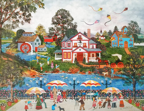 Family Portrait Embellished Giclee on Canvas Limited Edition Print - Jane Wooster Scott