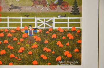 Autumn Tranquility 1995 55x18 Original Painting - Jane Wooster Scott Autumn Tranquility 1995 55x18 Original Painting - Jane Wooster Scott