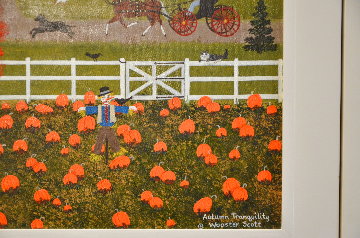 Autumn Tranquility 1995 55x18 Huge Original Painting - Jane Wooster Scott Autumn Tranquility 1995 55x18 Huge Original Painting - Jane Wooster Scott