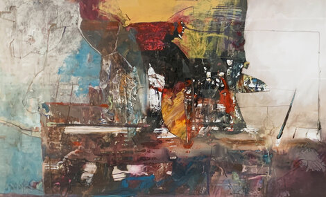 Untitled Abstract 1986 60x60 Mixed Media - Huge Original Painting - W. Scott Wilson