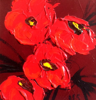 Le Bouquet Poppies 18x18 Original Painting - Nicole Sebille Le Bouquet Poppies 18x18 Original Painting - Nicole Sebille